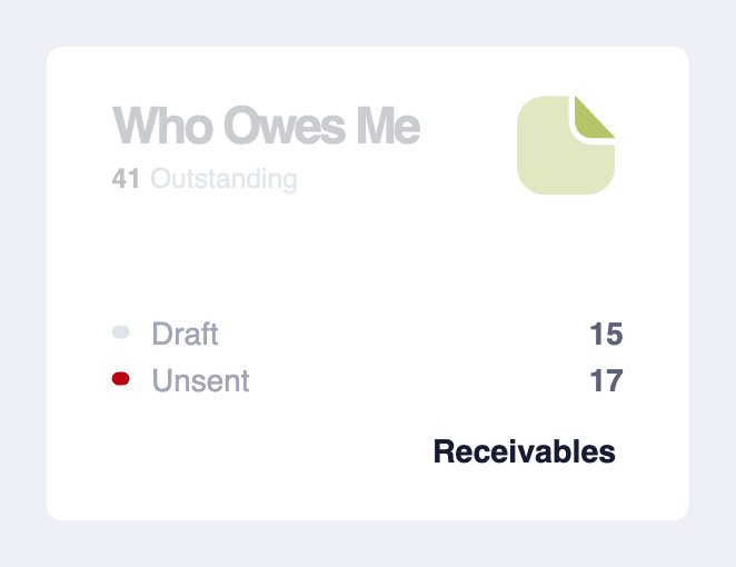 Who Owes Me Widget