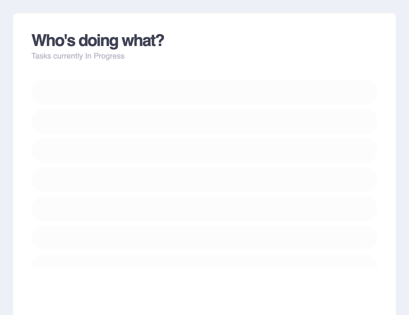Who's doing what Widget