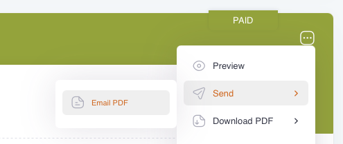 Invoice line item row after clicking Add Line Item
